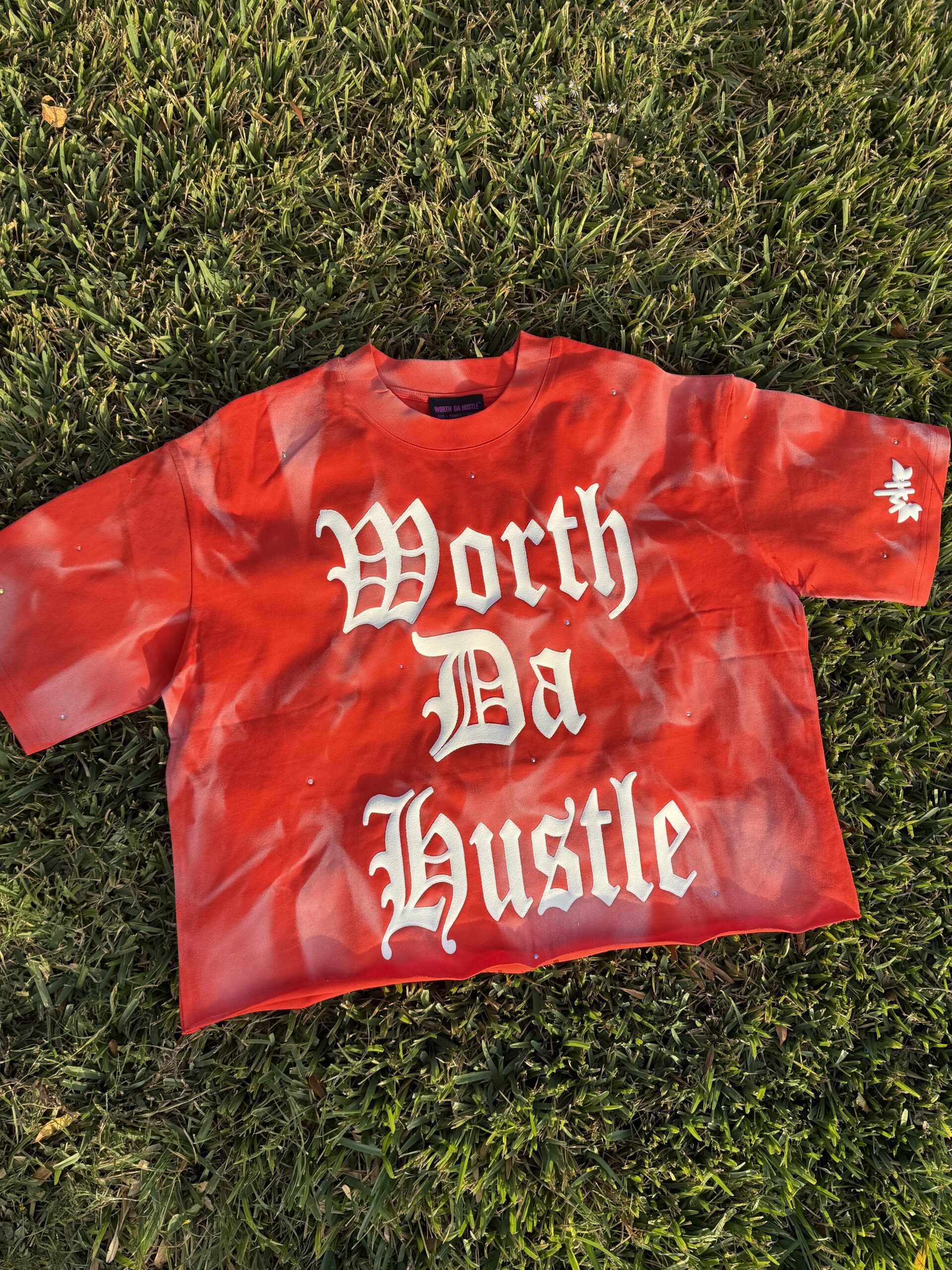 UNISEX CROPPED TEE - REDISH ORANGE