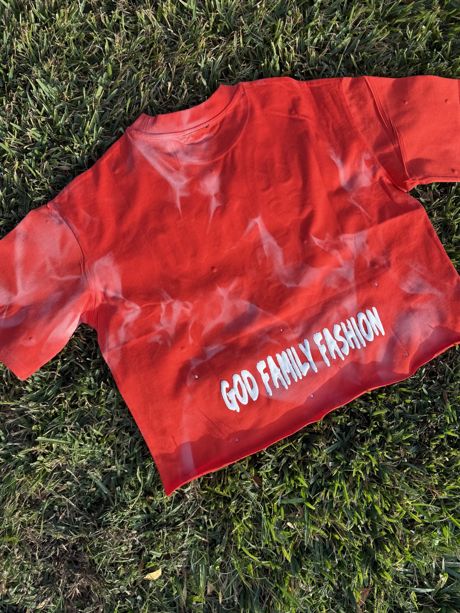 UNISEX CROPPED TEE - REDISH ORANGE - Image 2