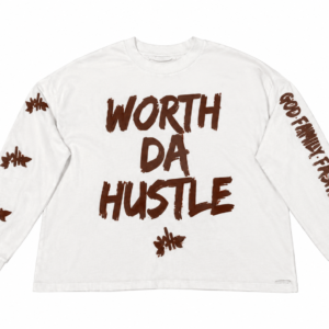 LONG SLEEVE CROPPED -WHITE/BROWN